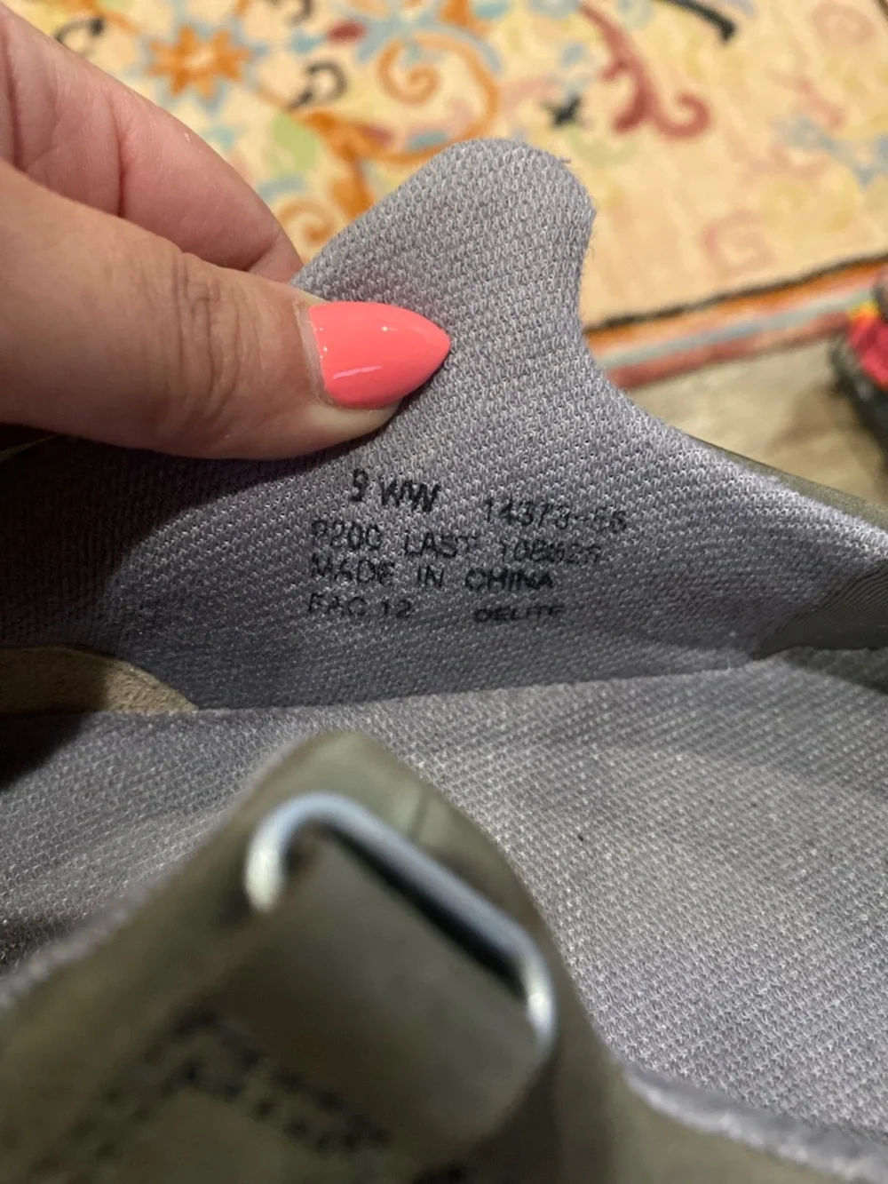 Barefoot Freedom Mary Jane Comfort Shoes Gray Leather Fabric Hook & Loop 9W - Picture 10 of 11